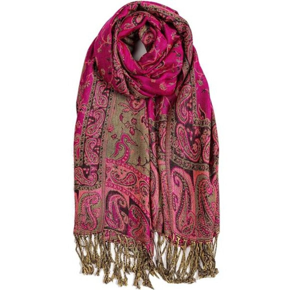 Womens Pashmina Shawl Wrap Soft Silky Reversible Scarf Winter Travel Evening